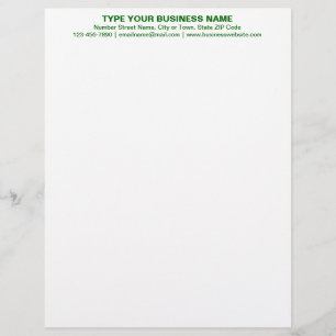 Center Aligned Green Plain Texts Heading of Letterhead