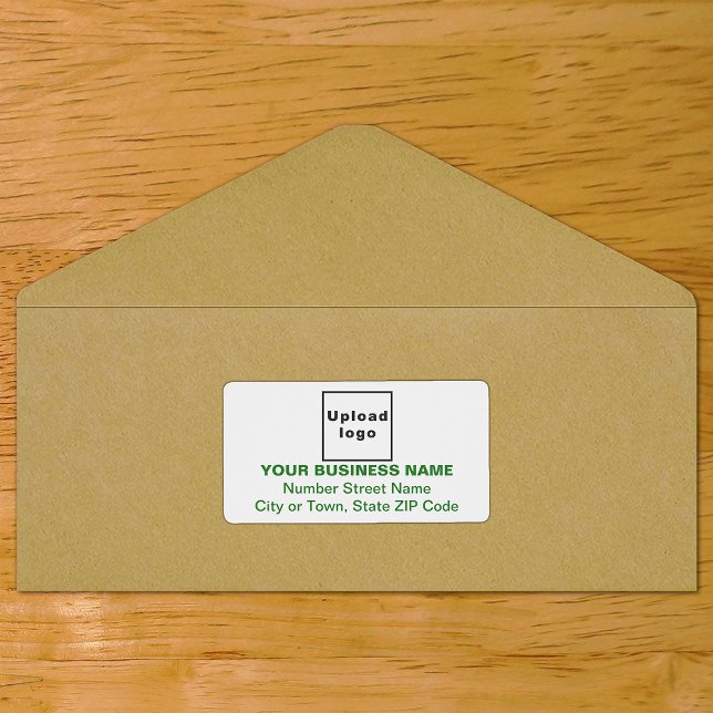Center Aligned Green Text Business Shipping Label (Center aligned shipping label in green text on envelope)
