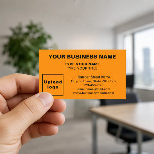 Center-Aligned Orange Business Cards