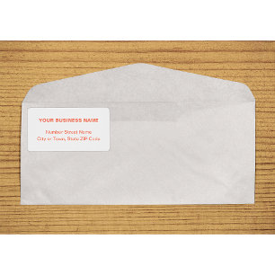 Center Aligned Orange Plain Text Business Shipping Label