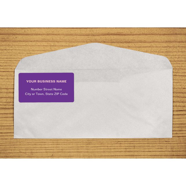 Center Aligned Plain Text Business Purple Shipping Label (Center aligned plain text business purple shipping label on envelope)