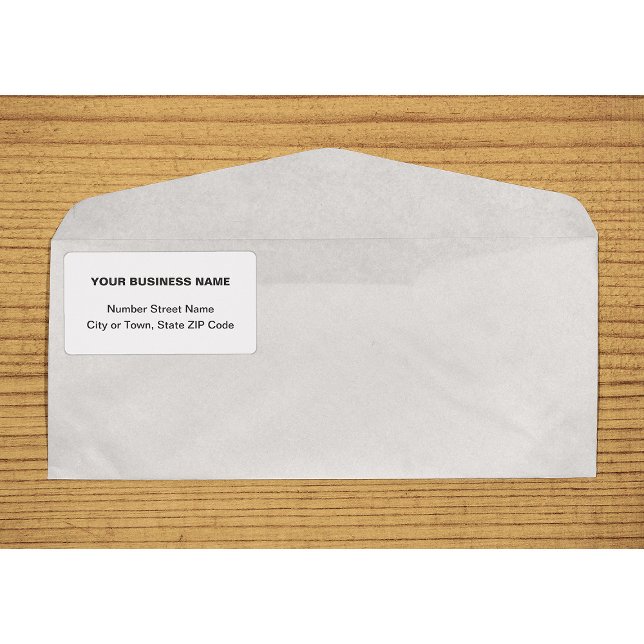 Center Aligned Plain Text Business White Shipping Label (Center aligned plain text business white shipping label on envelope)