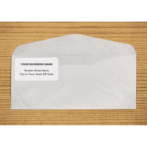 Center Aligned Plain Texts Business White Shipping Label
