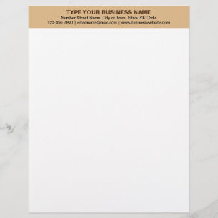Center Aligned Plain Texts, Light Brown Heading of Letterhead