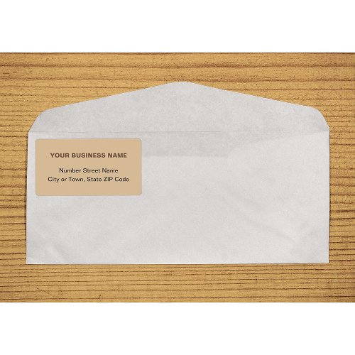 Center Aligned Plain Texts Light Brown Shipping Label