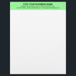 Center Aligned Plain Texts, Light Green Heading of Letterhead<br><div class="desc">Simple and plain texts designs are often easy to understand and remember. Plain texts design heading of letterhead that you can customize to advertise your business or to promote your brand name to customers or clients. Customizable office supply that you can use to build brand name awareness. Design on the...</div>