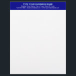 Center Aligned Plain Texts on Blue Heading of Letterhead<br><div class="desc">Simple and plain texts designs are often easy to understand and remember. Plain texts design heading of letterhead that you can customize to advertise your business or to promote your brand name to customers or clients. Customizable office supply that you can use to build brand name awareness. Design on the...</div>