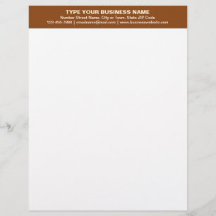 Center Aligned Plain Texts on Brown Heading of Letterhead