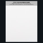 Center Aligned Plain Texts on Gray Heading of Letterhead<br><div class="desc">Simple and plain texts designs are often easy to understand and remember. Plain texts design heading of letterhead that you can customize to advertise your business or to promote your brand name to customers or clients. Customizable office supply that you can use to build brand name awareness. Design on the...</div>