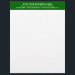 Center Aligned Plain Texts on Green Heading of Letterhead<br><div class="desc">Simple and plain texts designs are often easy to understand and remember. Plain texts design heading of letterhead that you can customize to advertise your business or to promote your brand name to customers or clients. Customizable office supply that you can use to build brand name awareness. Design on the...</div>