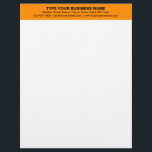 Center Aligned Plain Texts on Orange Heading of Letterhead<br><div class="desc">Simple and plain texts designs are often easy to understand and remember. Plain texts design heading of letterhead that you can customize to advertise your business or to promote your brand name to customers or clients. Customizable office supply that you can use to build brand name awareness. Design on the...</div>