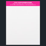 Center Aligned Plain Texts on Pink Heading of Letterhead<br><div class="desc">Simple and plain texts designs are often easy to understand and remember. Plain texts design heading of letterhead that you can customize to advertise your business or to promote your brand name to customers or clients. Customizable office supply that you can use to build brand name awareness. Design on the...</div>