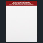 Center Aligned Plain Texts on Red Heading of Letterhead<br><div class="desc">Simple and plain texts designs are often easy to understand and remember. Plain texts design heading of letterhead that you can customize to advertise your business or to promote your brand name to customers or clients. Customizable office supply that you can use to build brand name awareness. Design on the...</div>