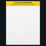 Center Aligned Plain Texts on Yellow Heading of Letterhead<br><div class="desc">Simple and plain texts designs are often easy to understand and remember. Plain texts design heading of letterhead that you can customize to advertise your business or to promote your brand name to customers or clients. Customizable office supply that you can use to build brand name awareness. Design on the...</div>
