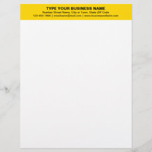 Center Aligned Plain Texts on Yellow Heading of Letterhead