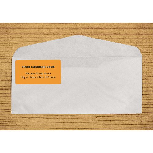 Center Aligned Plain Texts Orange Color Shipping Label