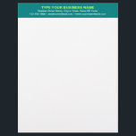 Center Aligned Plain Texts, Teal Green Heading of Letterhead<br><div class="desc">Simple and plain texts designs are often easy to understand and remember. Plain texts design heading of letterhead that you can customize to advertise your business or to promote your brand name to customers or clients. Customizable office supply that you can use to build brand name awareness. Design on the...</div>
