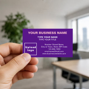 Center-Aligned Purple Business Cards