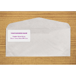 Center Aligned Purple Plain Text Business Shipping Label