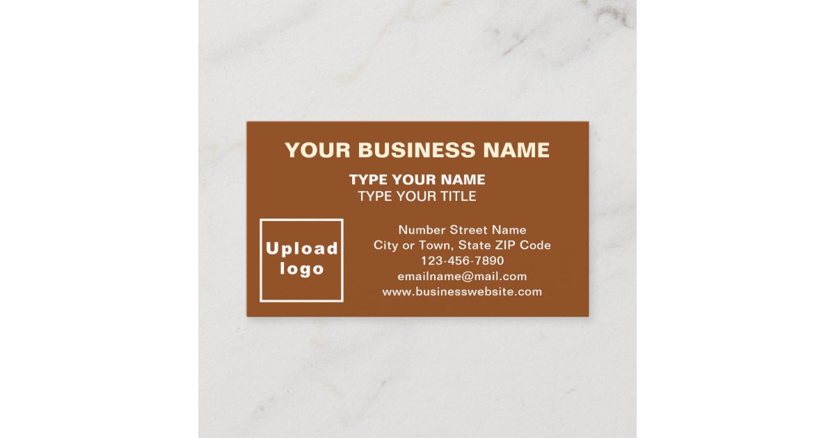 Center Aligned Style Brown Business Card | Zazzle