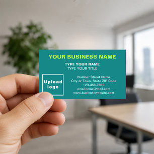 Center-Aligned Teal Green Business Cards