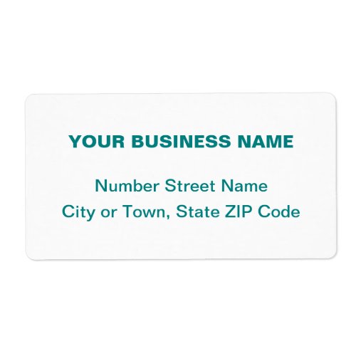 Center Aligned Teal Green Plain Texts Shipping Label
