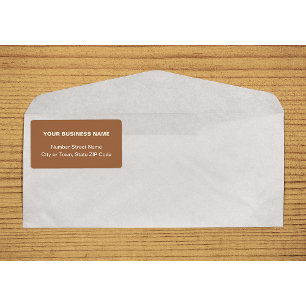 Center Aligned Text Based Brown Business Shipping Label
