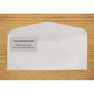 Center Aligned Text Based Gray Business Shipping Label