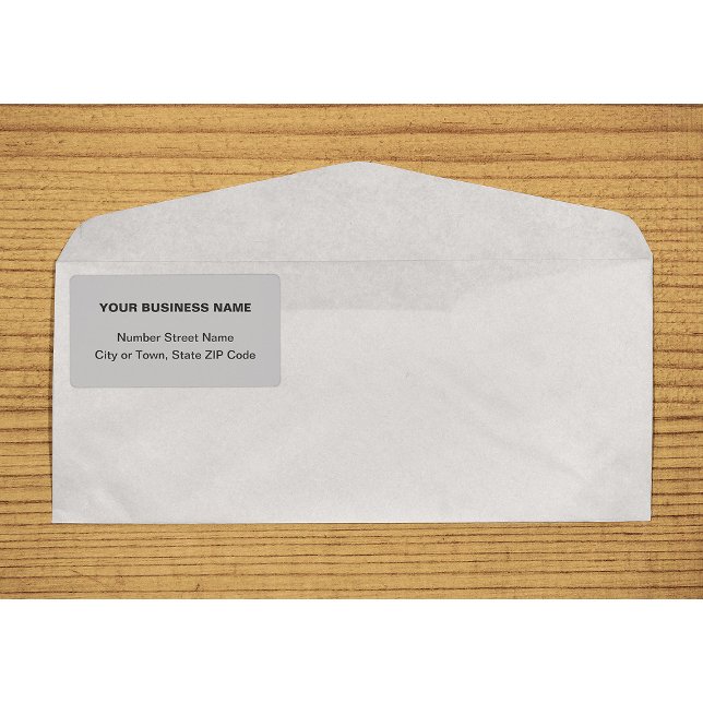Center Aligned Text Based Gray Business Shipping Label (Center aligned plain text business gray shipping label on envelope)