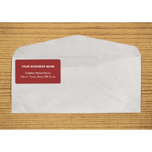 Center Aligned Text Based Red Business Shipping Label