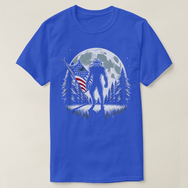 Center American Flag Full Moon Player 2 T-Shirt (Design Front)