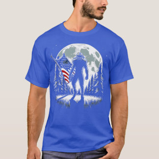 Center American Flag Full Moon Player 2 T-Shirt