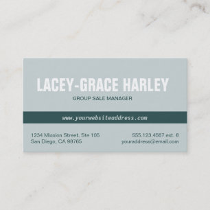 Center attention green stripe gray professional business card