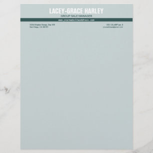 Center attention green stripe gray professional letterhead