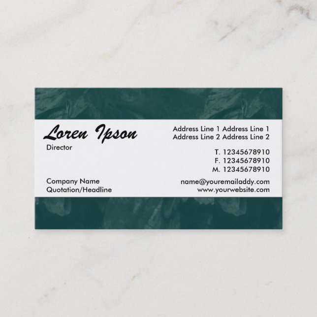 Center Band 010 - Petal Brushed Green Business Card (Front)
