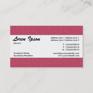Center Band 015 - Red Embossed Texture Business Card