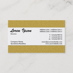 Center Band 016 - Ochre Yellow Embossed Texture Business Card