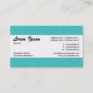 Center Band 018 - Cyan Blue Embossed Texture Business Card