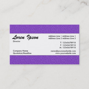 Center Band 020 - Violet Embossed Texture Business Card