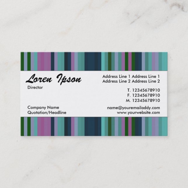 Center Band 027 - Striped Pattern 02 Business Card (Front)