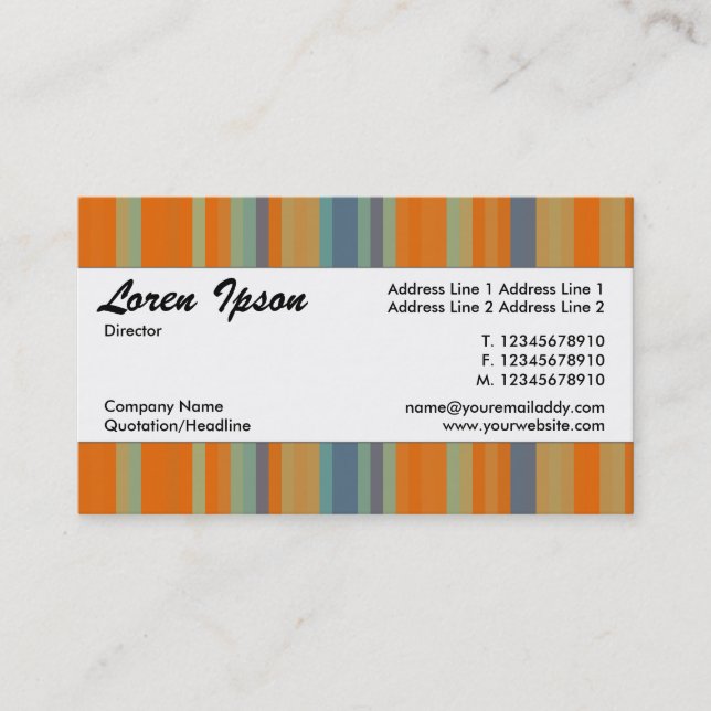 Center Band 030 - Striped Pattern 05 Business Card (Front)