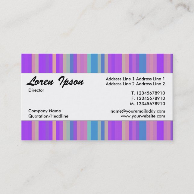 Center Band 031 - Striped Pattern 06 Business Card (Front)