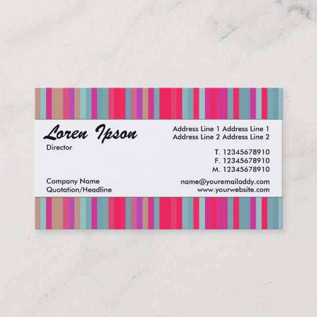 Center Band 032 - Striped Pattern 07 Business Card (Front)