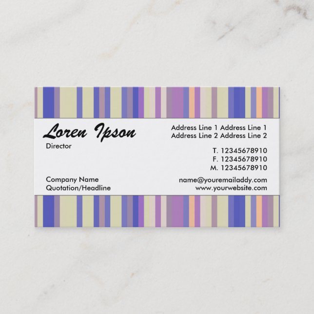 Center Band 033 - Striped Pattern 08 Business Card (Front)