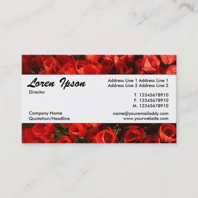 Center Band 034 - Tulips Business Card (Front)