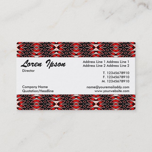 Center Band 03 - Flame Pattern Business Card (Front)