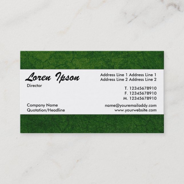 Center Band 08 - Green Earth Texture Business Card (Front)