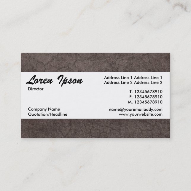 Center Band 09 - Dark Earth Texture Business Card (Front)