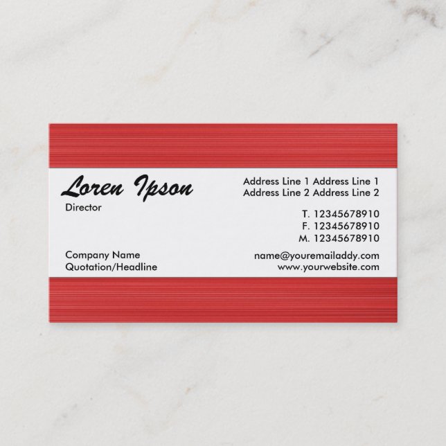 Center Band 111 Business Card (Front)
