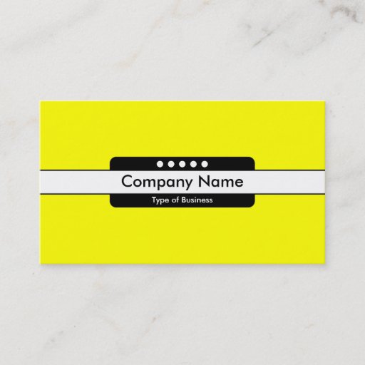 Customizable Center Band 5 Spots - Bright Yellow Business Card